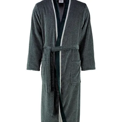 Szlafrok męski kimono Cawö 4839-79 Silber-Schwarz 48-60