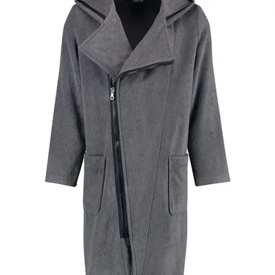 Szlafrok męski zapinany na zamek Cawö 6516-774 Antrazit S-XL