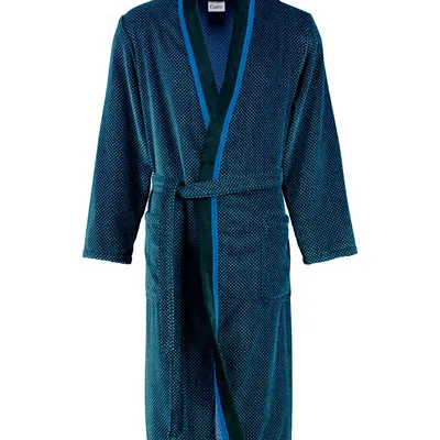 Szlafrok męski kimono Cawö 4839-19 Blau-Schwarz 48-60