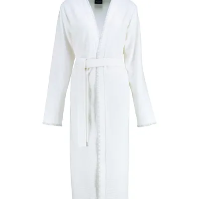 Szlafrok damski gofrowany kimono Cawö 812-67 White XS-XL