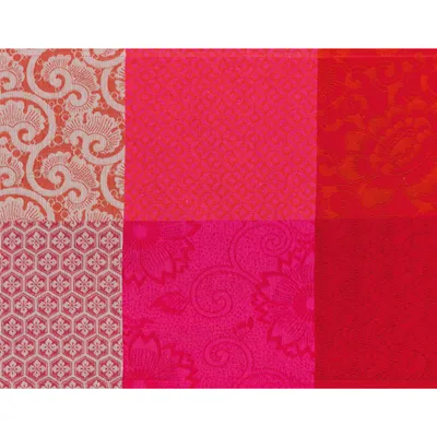 Podkładki na stół Le Jacquard Français Fleurs de Kyoto Cerise 4 szt.