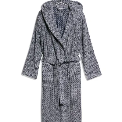 Szlafrok kimono Möve Brooklyn Fischgrat 042 Natural / Deep Sea