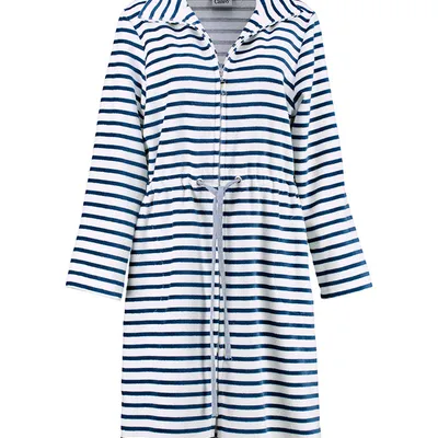 Szlafrok damski zapinany na zamek Cawö 6597-16 Navy 36-46