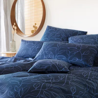 Pościel satyna bawełniana Elegante Floral 24505-02 Blau