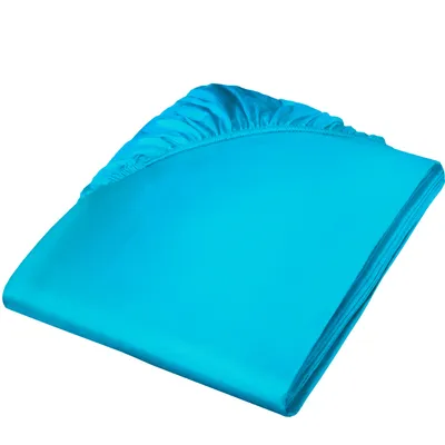 Prześcieradło satynowe z gumką Fleuresse Colours 9100-6072 Morski Niebieski