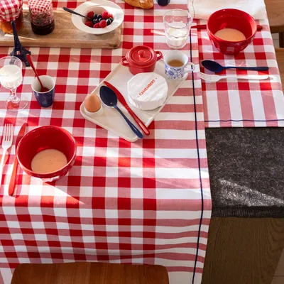 Obrus bawełniany Le Jacquard Français Bistrot Français Rouge