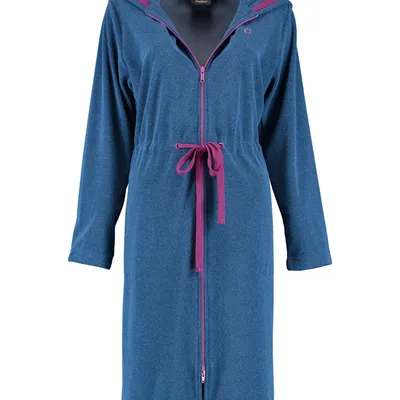 Szlafrok damski zapinany na zamek Cawö 821-18 Blau XS-XL