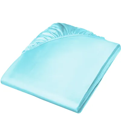 Prześcieradło satynowe z gumką Fleuresse Colours 9100-6058 Zimny Niebieski