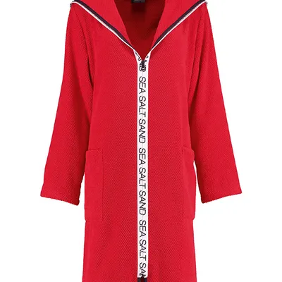 Szlafrok damski zapinany na zamek Cawö 3101-203 Rot XS-XL