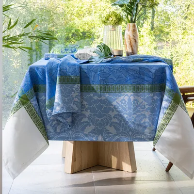 Obrus lniany Le Jacquard Français Escapade Tropicale Perroquet