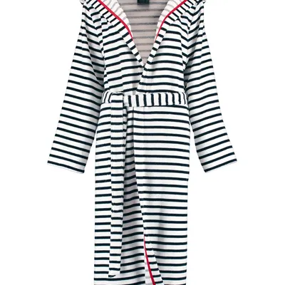 Szlafrok damski z kapturem Cawö 1243-96 Black-White 36-48