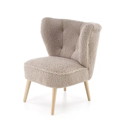 MOCCA Fotel wypoczynkowy Cappucino SVEN TEDDY Nowoczesny Boho Drewno