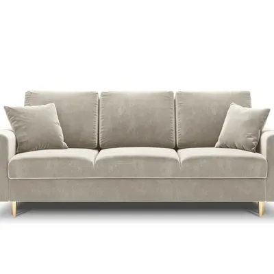 Sofa MOGHAN by Micadoni, beż welur, rozkładana
