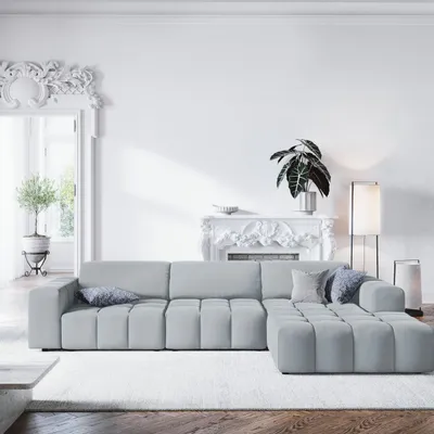 Sofa Narożna LUC 4-miejscowa 284x166x70 Christian Lacroix jasny niebieski light blue