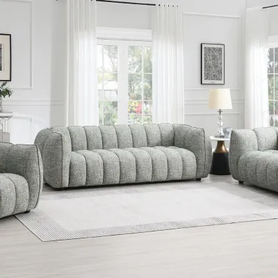 Zestaw, komplet Sofa 2-osobowa i Fotel OAKCREST, zielony melanż