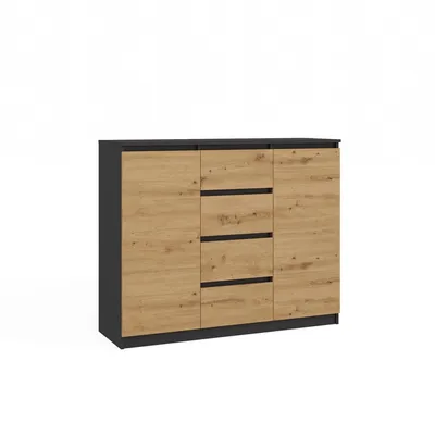 Komoda Malwa z szafami i szufladami, duża 2D4S/120 ANTRACYT ARTISAN