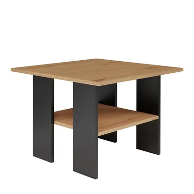 Stolik z półką kwadratowy MODERNA ARTISAN CZARNY