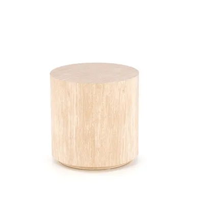 TRAVERTINO S Ława, Stolik kawowy, Okrągły, Trawertyn, fi.45cm Nowoczesna