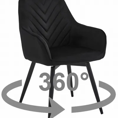 Krzesło NANA360 - czarny aksamit / nogi czarne x 1