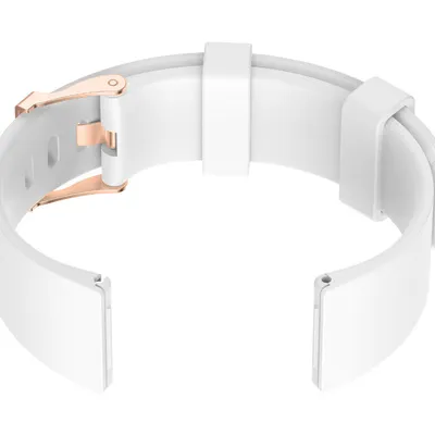 Pasek gumowy do zegarka u15 - biały/rosegold - 20mm