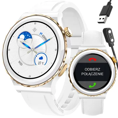 Smartwatch damski Rubicon rnce92 - wykonywanie połączeń, własne tarcze (sr038b)