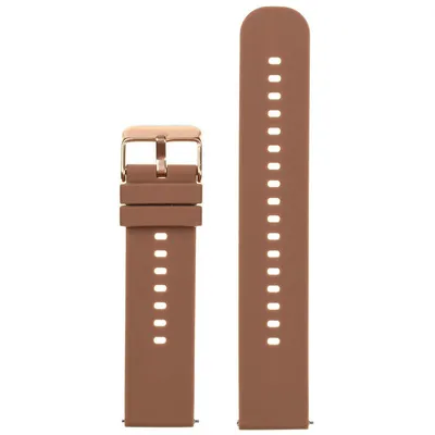 Pasek gumowy do zegarka u27 - brązowy/rosegold - 18mm