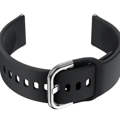 Pasek gumowy do smartwatch u01 - czarny/srebrny - 20mm