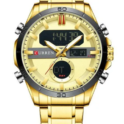 Zegarek męski Curren 8384 (zc023b) -dual time +box