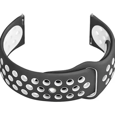 Pasek gumowy do smartwatch u11 - szary/biały - 20mm