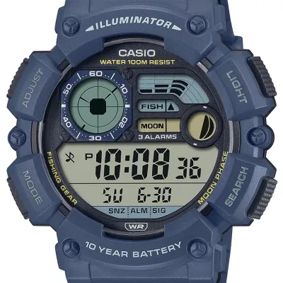 Zegarek męski Casio digital moonphase ws-1500h-2avef + box