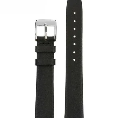 Pasek skórzany do zegarka w104 - czarny - 18mm