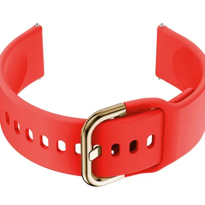 Pasek gumowy do smartwatch u01 - czerwony/złoty - 22mm