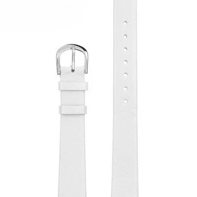 Pasek skórzany do zegarka w36l - biały - 18mm