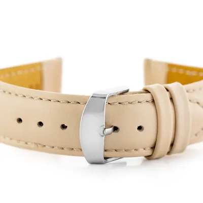 Pasek skórzany do zegarka w83l - beżowy - 22mm