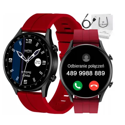 Smartwatch męski G. Rossi sw019-3 black/red (sg014c) prowadzenie rozmów