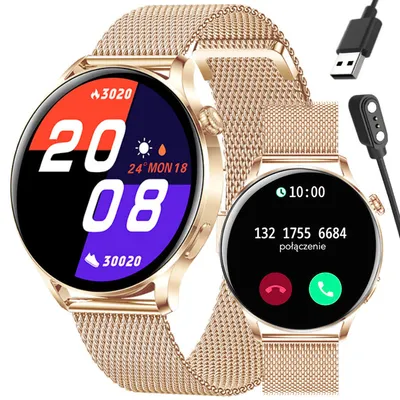 Smartwatch damski Rubicon rnce81 - wykonywanie połączeń, pulsoksymetr (sr045b)