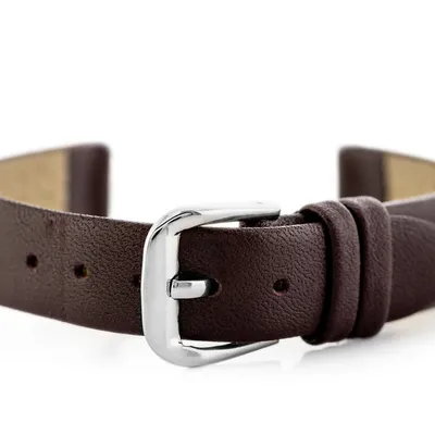 Pasek skórzany do zegarka w86 - ciemny brąz - 14mm