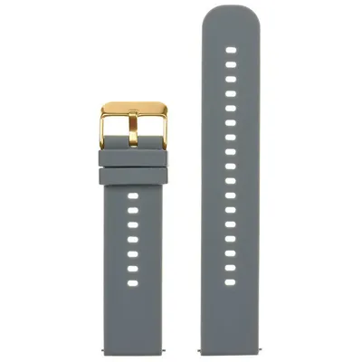 Pasek gumowy do zegarka u27 - ciemny szary/złoty - 22mm
