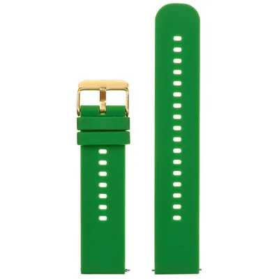 Pasek gumowy do zegarka u27 - zielony/złoty - 22mm