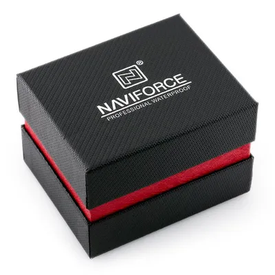 Prezentowe pudełko na zegarek - Naviforce - czarno-czerwone
