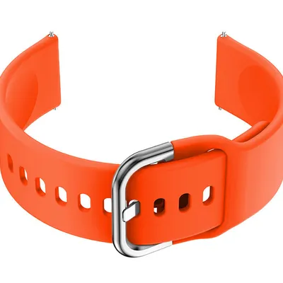 Pasek gumowy do smartwatch u01 - pomarańczowy/srebrny - 18mm