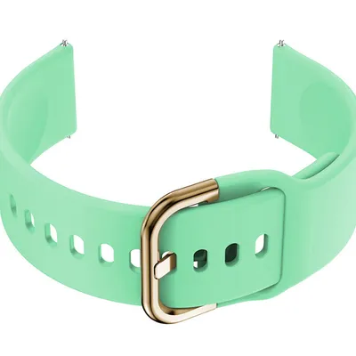 Pasek gumowy do smartwatch u01 - miętowy/złoty - 18mm