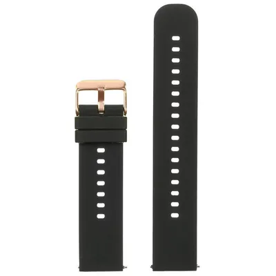Pasek gumowy do zegarka u27 - czarny/rosegold - 18mm