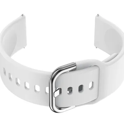 Pasek gumowy do smartwatch u01 - biały/srebrny - 18mm