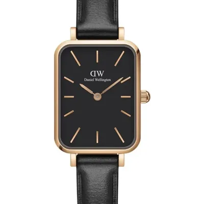 Zegarek damski Daniel Wellington dw00100435 - quadro pressed sheffield rose gold 20mm + box