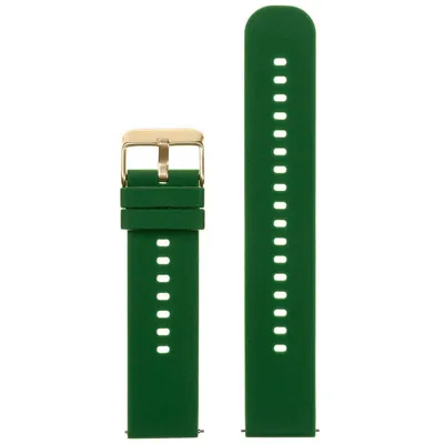 Pasek gumowy do zegarka u27 - ciemnozielony/złoty - 22mm