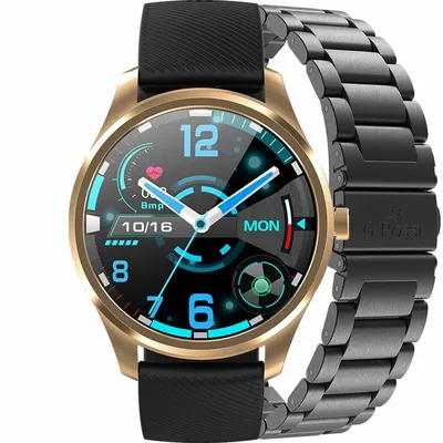 Smartwatch męski G. Rossi sw012-4 gold/black + dodatkowa bransoleta (sg007d)