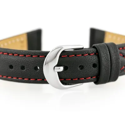 Pasek skórzany do zegarka Bisset bs-158 - 18mm (red)