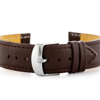 Pasek skórzany do zegarka w44l ciemny brąz - 24mm