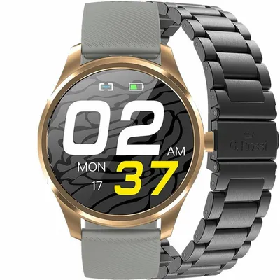 Smartwatch męski G. Rossi sw012-5 gold/gray + dodatkowa bransoleta (sg007e)